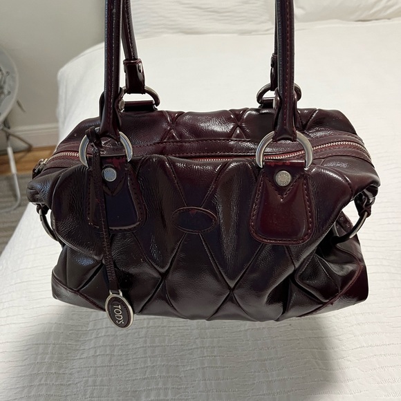 Tod's Handbags - Tod's Quilted Burgundy Handbag